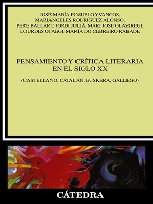 cover image of Pensamiento y crítica literaria en el siglo XX